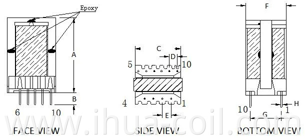 Eel 19 Type High Frequency Transformer or Inverter or SMPS Transformer for Power Supply Home Appliance